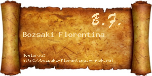 Bozsaki Florentina névjegykártya